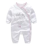 エルフ ベビー(Fairy Baby)新生児服 カバーオールロンパース 前開き 長袖 四季兼用 出産祝い 可愛いピンク水玉柄 3M