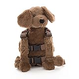 赤ちゃん ひも 迷子防止 ぬいぐるみ アニマルハーネス 迷子紐　アウトドア安全ベルト付 (茶色犬)