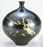 『花瓶 みつぼ型(梅彫金)』花器 青銅製 ブロンズ インテリア【オブジェ 置物】【R2126】