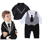 Cuteshower 男の子 スーツ ジャケット付き ベビー服 ロンパース カバーオール 新生児 幼児 出産祝い 90
