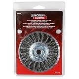 Lincoln Electric KH305 Knotted Wire Wheel Brush, 20000 rpm, 4" Diameter x 1/2" Face Width, 5/8" x 11