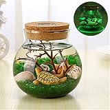 usxiaobideng 3d micro-landscape DIY underwater worldガラスボトルNight Light Colored Sea TurtleのLEDテーブルランプG