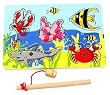 (トイホーム)Toy home子供　磁気パズル　魚釣り　玩具　木製