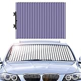 車用遮光カーテン 車用サンシェード カーシェード PoKeer 自動伸縮 吸盤式 日よけ UVカット 紫外線対策 日焼け防止 折り畳み 伸縮 日除け 車用品 車中泊