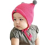 MIOIM® ベビー 子供 キッズ ニット帽子 ニットキャップ 暖かい ボンボン付き 秋冬 防寒 保温性 カジュアル ユニセックス プレゼント
