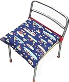 【前から取り出しタイプ】座布団ケース 座布団カバー 　ネイビー×メルヘン柄　乗り物柄 入園 入学 幼稚園 保育園 プレスクール　小学校ロリポップ