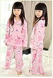 (チェリーレッド) CherryRed 子供 女の子 ファション パジャマ ルームウェア 部屋着 寝間着 上下2点セット 長袖 フリース 春秋向け リラックス 快適 気持ち良い コットン 140 ピン