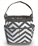 Portable Diaper Caddy Organizer By Bae Bae Nursery Storage Bag Premium Grey Chevron Pattern Includes