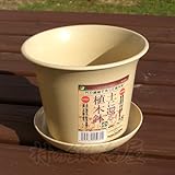 竹の繊維で作った 植木鉢+鉢皿 (小) BC-0139&BCP-013
