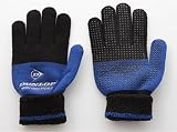 【ダンロップ】キッズのびのびニット手袋　すべり止め付き　折り返しカフス　ボーダー02 ネイビー