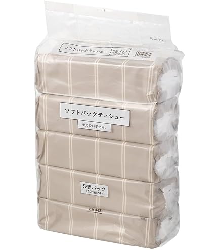 Amazon.co.jp: カインズ(CAINZ) ティッシュ 150組×7個パック ピュア