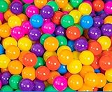 100個 カラーボール 7色 直径約5.5cm/7cm/8cm 収納ネットセット マカロンポポロボール こども園 ボールプール プレゼントおもちゃ (7色,5.5cm)