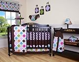 Boutique Pink Brown Diamond 13PCS CRIB BEDDING SET by GEENNY