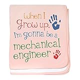 CafePress – 将来Mechanical Engineer – スーパーソフトベビー毛布、新生児おくるみ ピンク 07177627236832E