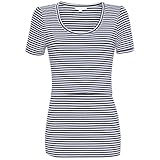 JoJo Maman Bebeジョジョママンベベ(イギリス)/Breton Feeding Top ストライプ授乳トップ/サイズS/Navy/B4707NESS/222