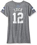 NFL Girls 7 – 16 Andrew Luck Indianapolis Colts Girls – メインストライプVネックPlayer Name半袖Tシャツ、ヘザーグレー、XL ( 16