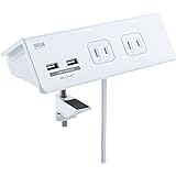 サンワサプライ USB充電ポート付き便利タップ(クランプ固定式) 2P・4個口+USB 2ポート TAP-B105U-3W