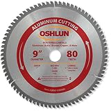 Oshlun SBNF-090080 9-Inch 80 Tooth TCG Saw Blade with 1-Inch Arbor for Aluminum and Non Ferrous Meta