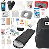 防災リュック 【防 災士監修】 防災グッズ セット 災害グッズ 1人用 2人用 災害用 バッグ 寝袋 大容量水タンク ラジオ 非常用持ち出し袋 地震対策 5年保存水 非常食付き 簡易トイレ10回分 ラジオライト (スマホ充電可) 単3電池4本/マスク10枚/歯ブラシ/ウェットティッシュ/ポケットティ