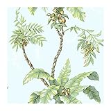 York Wallcoverings AC6152SMP By The Sea Jungle Boogie 8 X 10 Wallpaper Memo Sample, Light Blue/Green