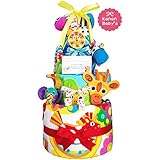 おむつケーキ Sassy（サッシー） 豪華４段６点バスタオルセット/出産祝い/誕生日プレゼント ダイパーケーキ (パンパースS40 （出産祝い用に）)