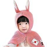 bluelemon　かわいい　子ども用キャップ 帽子 ハット 　兎の耳　ショール スカーフ (ピンク　)
