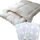 日本製 洗える お昼寝ふとん4点セット ふっくらボリューム テイジン繊維 アレルギー対応 (綿100％カバー：ブルー)