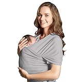 Higo ベビーラップキャリア 産後ベルト 新生児や0 - 18ヶ月の乳児用ベビースリング 最大35ポンド 授乳カバー ベビーシャワーギフト 通気 ソフトコットンスリング