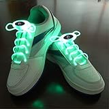 Ruanyi RGB 80cmグローシューズLEDスポーツシューズレースグロースティック点滅ネオン輝くレース暖かい白赤緑黄ピンクブルー ( 色 : Green )