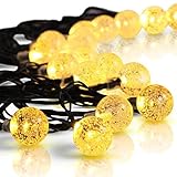 Amir 8 Modes Solar Crystal Ball String Lights, 30 LEDs 20ft Globe Fairy String Lights Starry Light, 