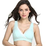 [シューズラック]　マタニティ　ブラジャー　授乳用　哺乳に便利　ママ　妊婦　ノンワイヤー　綿　コットン　クロスオープン　下着　インナー　スポーツブラ　運動用　幅広いストラップ　おやすみ　ハーフトップ　