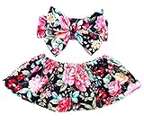 ファッションベビー女の子花柄ノースリーブオフ肩トップス+ヘッドバンド2個服装セット