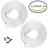 Kabenjee 2x SMD5050 RGBW/RGBWW 5ピンLEDテープ3m延長ケーブル.5pin LEDライトストリップ延長コネクタケーブル,半田付け不要RGBWW LEDテープレイアウトコ