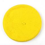 キッズ ベレー帽 100%ウール 選べる40色 (イエロー（レモン）)