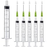 TOUFEIYUAN シリンジ5枚3ml 14G針 注射器 補修用注射器 リキッド調合 注入に便利 シリマーセット カートリッジ 復活 再生 工具 レジン 接着剤 インク 補充 (3ml5枚-14G針)