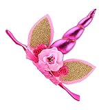 Lovoski 子供　赤ちゃん　花　耳ホーン　ヘッドバンド　ヘアバンド　ヘアアクセサリー　全6色 - ローズ