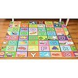 Kanemt ジョイントマット　カラーマット　フチ付　厚手　暖か　60*60cm 4枚組　アルファベット