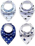 Baby Bandana Drool Bibs、ユニセックス4パックギフトセットfor Drooling and Teething、100 %オーガニックコットン、ソフト吸収性、低刺激性 – For 