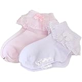 （ AngelKids ） レース フリル 靴下 2足 セット リボン 女の子 フォーマル 入学式 卒業式 発表会 キッズ
