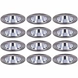 elitco照明r4 – 199 cb-12pk recessed-light-fixture-trims 4 "ブラックリングwithクロームReflector、Fits par20 / r20 1