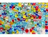 アクアリウム 彩り石 水槽 飾り石 クリスタルガラス 底砂 砂利 300g (混合色)