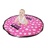 amazing hobby おもちゃ お方づけ 赤ちゃん マット キッズマット 選べる 50cm 150cm 防水シート 玩具収納袋 (150cm, ピンク)
