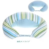 SENDEXIKA 授乳 クッション人気　抱き枕 授乳クッション カバー　お座りサポート 多機能哺乳枕 (緑色ストライプ)