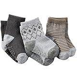 カーターズ（Carter's） 男の子用グレーアーガイルxボーダー靴下3枚組セット [並行輸入品]