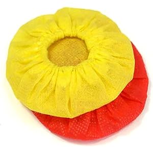 100個入 マイクカバー マイクロフォンカバー マイクスポンジ り雑音防止マイクカバー マイクロフォンカバー マイクスポンジ 抗菌マイクカバー カラオケ用 (イエロー+赤)