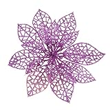 changeyou 10 / 20 / 50個Glitter Hollow人工クリスマスフラワーXmasツリー装飾、7色 Flower Diameter: 13cm/5.12in (Approx.) 
