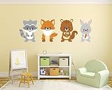 Set of Foxes Wall Decal - Woodland Bedroom Wall Decal - Baby Decoration - Nursery Wall Decals - Fox 