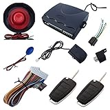 Classical Car Alarm Security System 4 Buttons Remote Controls With Flip Key Alarm With Shock Sensor 