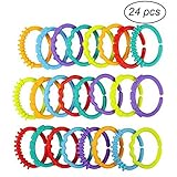 YeahiBaby 24pcs Baby Teether Ring Link Rings Toys Infant Links Rattle Strollers Crib Travel Toys [並行