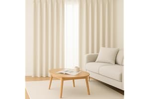 【睡眠専門医監修】AIFY カーテン 2枚セット 1級 遮光 幅100cm×丈178cm 小窓 ドレープカーテン UVカット 形態記憶加工済み 断熱 節電対策 昼夜目隠し 保温 おしゃれ 洗える 洗濯機対応 (カーテン2枚) ベージュ